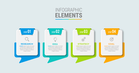 Business infographic template design icons 4 options or steps