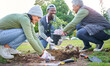 © Nicholas F/peopleimages.com - Tree planting, community service and volunteering group in park, garden and nature for sustainable environment. Climate change, soil gardening and earth day project for growth, care and green ecology