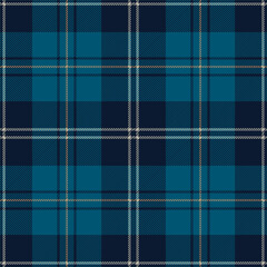 Blue tartan plaid. Scottish pattern fabric swatch close-up. 
