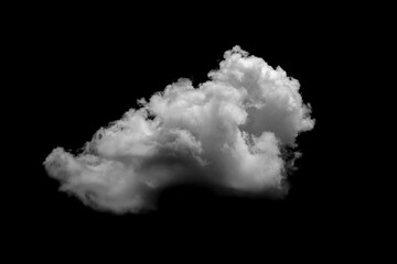 Wall Mural - Separate white clouds on a black background have real clouds. White cloud isolated on a black background realistic cloud. white fluffy cumulus cloud isolated cutout on black background