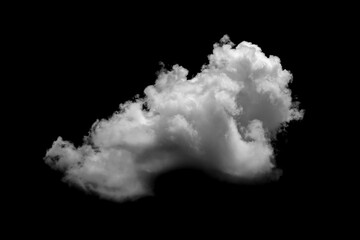 Wall Mural - Separate white clouds on a black background have real clouds. White cloud isolated on a black background realistic cloud. white fluffy cumulus cloud isolated cutout on black background