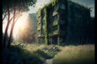 Abandoned Berlin City in the future. Empty roads and a dystopian atmosphere in a post-apocalyptic        Germany - Generative AI
