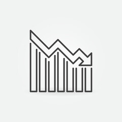 Poster - devaluation falling graph vector recession concept minimal outline icon