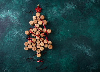 Poster - Christmas tree from wine corks