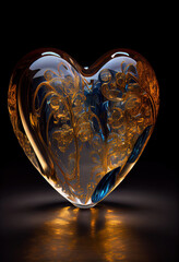 Wall Mural - Glass heart for studio photography under good lighting