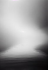 Wall Mural - minimal monochrome photograph of fog and water flowing