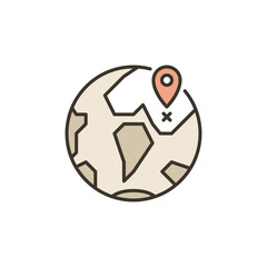 Poster - Earth Globe with Pointer or Label colored icon - vector Travelling symbol