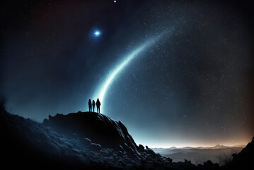 Wall Mural - Watching for Comet  Generative AI