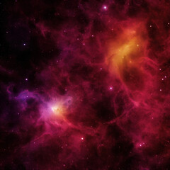 Wall Mural - large red nebula in outer space. generative artificial intelligence.