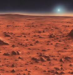 Wall Mural - surface of planet mars. generative artificial intelligence.