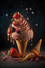 Wall Mural - Valentine Ice-cream Cornet