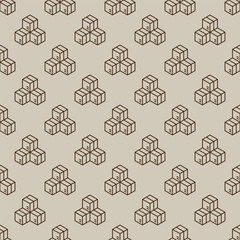 Aufkleber - Three Boxes vector concept Logistics line seamless pattern or background