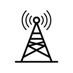 Poster - Broadcast relay station and base station. Radio tower icon. Vector.
