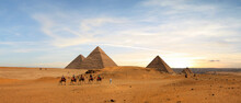 Magnificent View Of The Pyramids Of Giza In Cairo