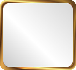 Simple 3D white glossy buttons and gold shape board or frame vector