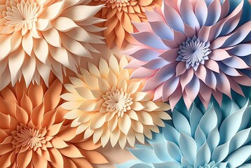 Flowers background wallpaper in pastel colors