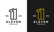 Eleven Initial number 11 icon design logo minimal template