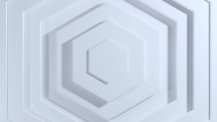 Poster - White Hexagon able to loop from the middle.  Abstract high tech geometric surface motion background with hexagons. Seamless looping. abstracts futuristic Background. Top view. 3D animation.
