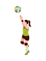 Sticker - Girl Plays Volleyball Composition