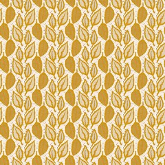 Sticker - Gender neutral foliage leaf seamless raster background. Simple whimsical 2 tone pattern. Kids nursery wallpaper or scandi all over print.