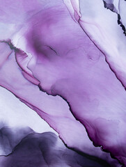  Violet, purple alcohol ink art. Hand drawing artwork.