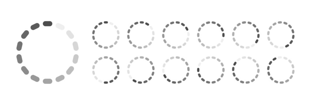 Circular Loading Buffering Icons Vector Video Ready for Animation Gif All Keyframes Frames Bufring Circle Waiting for Connection Buffer Preloader Download Symbol Easy Replace Color