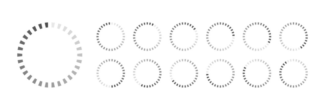 Circular Loading Buffering Icons Vector Video Ready for Animation Gif All Keyframes Frames Bufring Circle Waiting for Connection Buffer Preloader Download Symbol Easy Replace Color