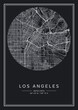 Black and white printable Los Angeles city map, poster design, vector illistration.