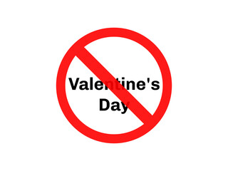 Wall Mural - Banned Valentine's Day icon. No valentine's