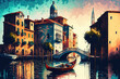 illustration Painting - Venice, Italy (ai generated)