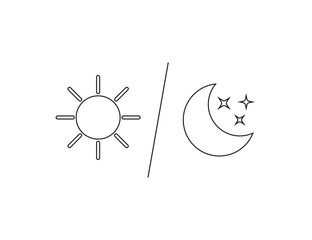 Wall Mural - Sun and moon icon. Vector illustration.