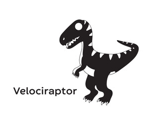 Wall Mural - Velociraptor isolated vector Silhouettes 