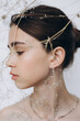 © Ananass - Stylish portrait of a young girl with gypsophila flowers and natural light, natural girlish beauty without makeup, minimalism and sophistication.