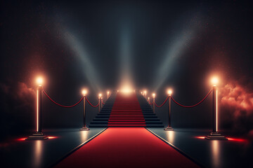 Red carpet, pathway to fame. Generative Ai. 