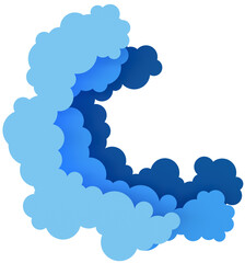 Poster - Paper clouds on transparent background png border illustration