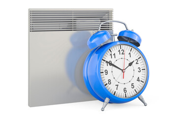 Poster - convection heater with alarm clock, 3d rendering
