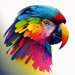 Wall Mural - background with parrot color flat illustration