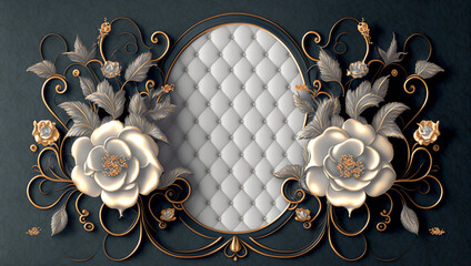 3d wallpaper for home interior classic decorations background flowers classic, illustration 3d
