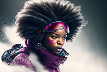 A Black Woman With A Ski Goggles On Her Head, Generative Ai Technology