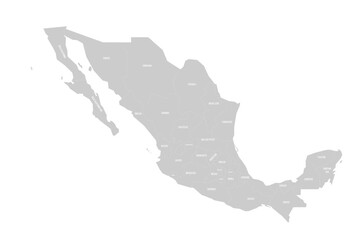 Sticker - Mexico political map of administrative divisions