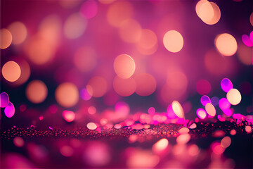 Sticker - party background with pink confetti and bokeh, ideal for festive events, generative ai