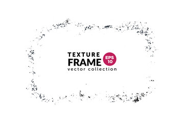 Poster - Textured overlay grunge frame rectangular shape. Distressed one color background. Abstract graphic vector design.