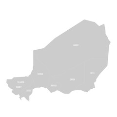 Naklejka na meble Niger political map of administrative divisions