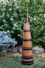 Traditional Antique Wooden Butter Churn For Hand-making Butter From Thrace Northern Greece.