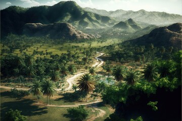 Dominican Republic landscape, created with generative ai