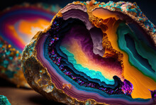 Rainbow Quartz Geode Crystal Closeup