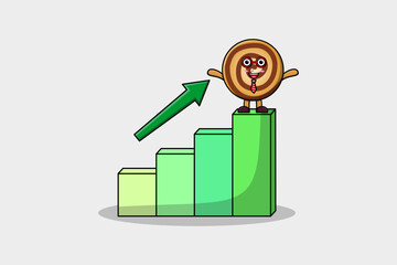 Wall Mural - Cookies cute businessman mascot character with a deflation chart cartoon style design