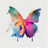 Fototapeta Motyle - Colorful and graceful butterfly painted in watercolor