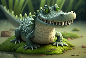 Sticker - 3D Animation Alligator