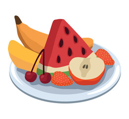 Poster - dish with fruits healthy